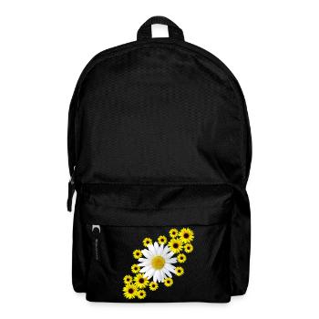 Margerite mit Sonnenblumen Blumenmuster Blüte - Rucksack - Schwarz - Vorne