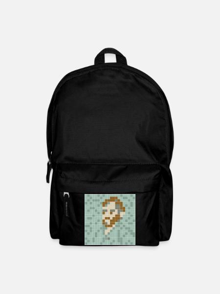 Van Gogh - Self portrait - PixelArt Self-Portrait - Backpack - black