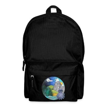 Landschaft Waschbär Outdoor Naturliebhaber - Rucksack - Schwarz - Vorne
