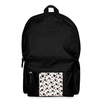 kaffeetassen Kaffeebohnen Küchenmuster - Rucksack - Schwarz - Vorne