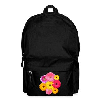 Gerbera Blume bunt blühende Gerberas Blüten floral - Rucksack - Schwarz - Vorne
