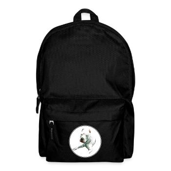 Dogo Argentino Hund Aquarell Kunst Illustration - Rucksack - Schwarz - Vorne