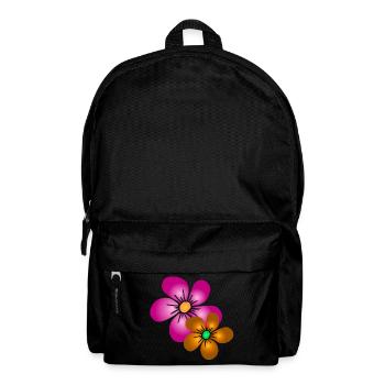 colorful flower bouquet floral flower tendril floral - Backpack - black - Front