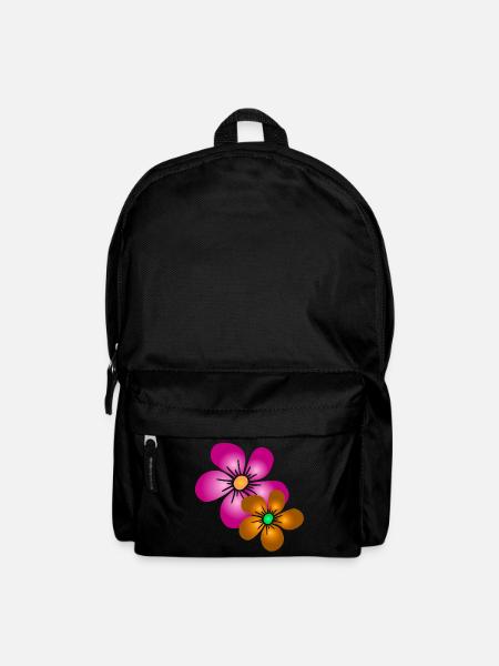 bunte Blume Blumenstrauß floral Blumenranke blumig - Rucksack - Schwarz