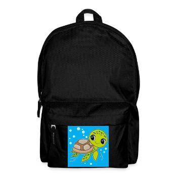 Turtle, cute animal, ocean - Backpack - black - Front