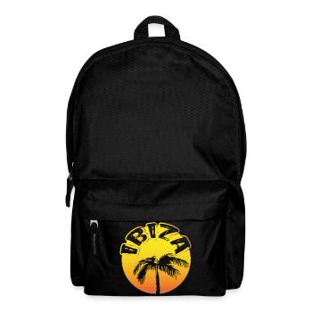 IBIZA Claim rund mit Palme - Rucksack - Schwarz - Vorne