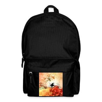 Wunderbare Blumen mit Klavier und Tonarten. - Rucksack - Schwarz - Vorne