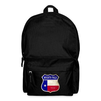 Wichita Falls Texas crest flags design - Backpack - black - Front