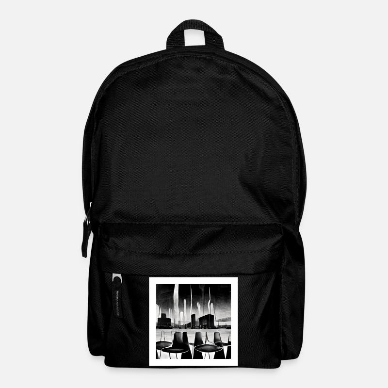 futuristic city scene in fifties style - Poster - Backpack - black