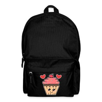 Cupcake Heart Delicious Snacking Sweets Calories - Backpack - black - Front