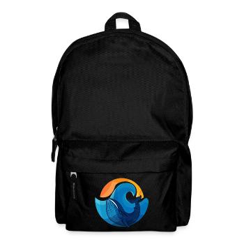 Waves and Whale Shark Illustration - Backpack - black - Front