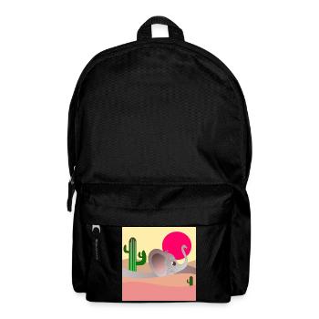 ELEPHANT DESERT LANDSCAPE - CACTI - Backpack - black - Front