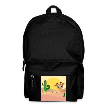GIRAFFE ANIMAL ILLUSTRATION - DESERT - Backpack - black - Front