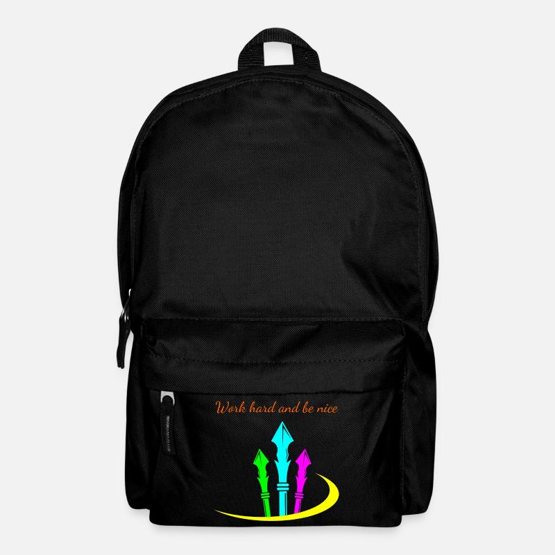 Work hard and be nice * Speerspitze - Rucksack - Schwarz