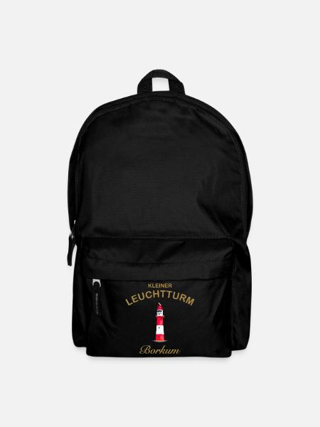 Borkum Kleiner Leuchtturm, Wahrzeichen, goldfarben - Rucksack - Schwarz