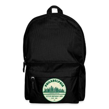 Philadelphia Skyline Vintage Abzeichen - Rucksack - Schwarz - Vorne
