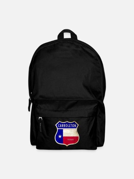 Carrollton Texas Wappen Flaggen Design - Rucksack - Schwarz