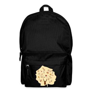 Hirsch im Herbst Geschenk Idee Geweih mit Blättern - Rucksack - Schwarz - Vorne