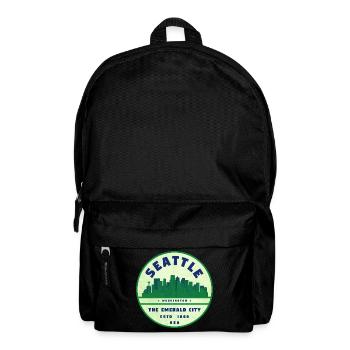 Emerald City Seattle Vintage Badge - Rucksack - Schwarz - Vorne