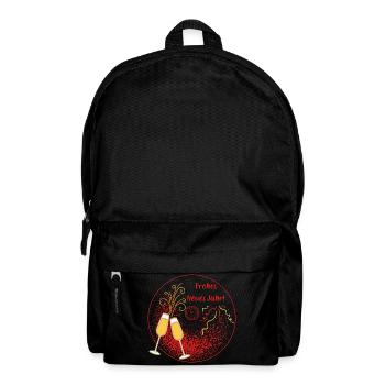 Frohes Neues Jahr Sektgläser Uhr rot gold Ornament - Rucksack - Schwarz - Vorne