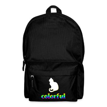 Colorful V2, katzen Sprüche, silhouetten - Rucksack - Schwarz - Vorne