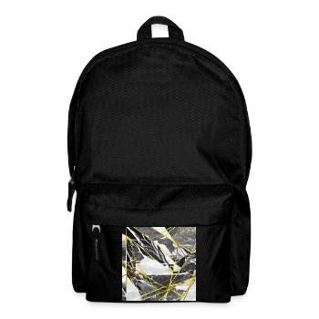 Marble Black Gold Geometric texture - Backpack - black - Front