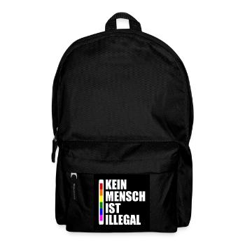 kein millimeter nach rechts - Rucksack - Schwarz - Vorne