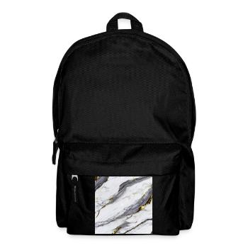 Marble White Gold Structure - Backpack - black - Front