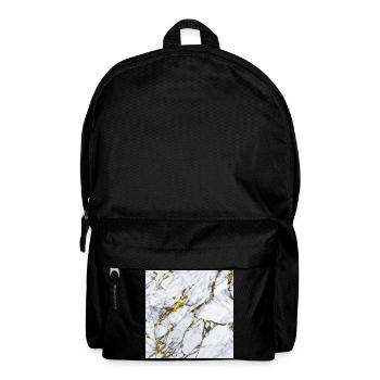Marble White Gold Texture - Backpack - black - Front