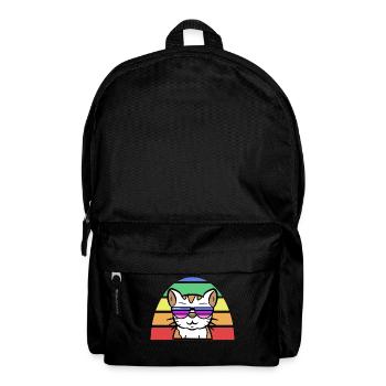 Lgbt Cool Cat Rainbow Gay Lesbian - Backpack - black - Front
