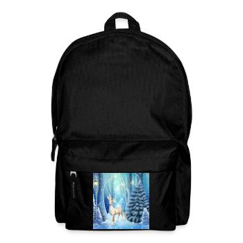 Merveilleux rennes fantastiques dans un paysage hivernal - Sac à dos - noir - Devant