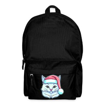 Cute cat wearing Santa hat - Backpack - black - Front