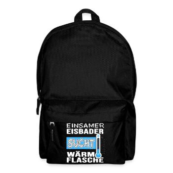 Single Eisbader Flirt beim Winterschwimmen - Rucksack - Schwarz - Vorne