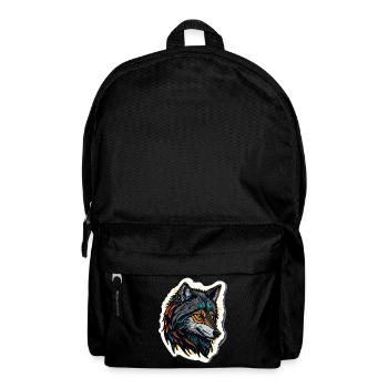 Digital Painting of a Wolf Head - Backpack - black - Front