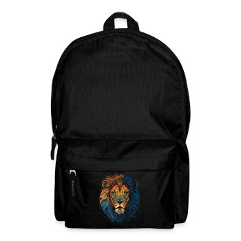 Tête de lion avec crinière - Sac à dos - noir - Devant