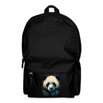 Panda avec des lattes de bambou - Sac à dos - noir - Devant