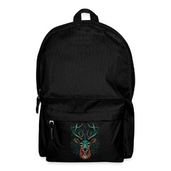 Hirschkopf - Rucksack - Schwarz - Vorne