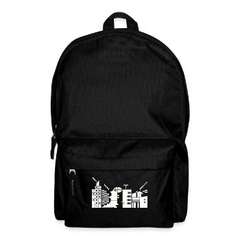 Monster trifft Bauhaus L Weiß - Rucksack - Schwarz - Vorne