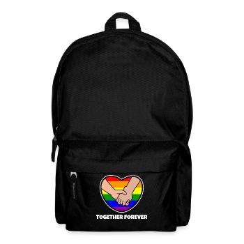 Beziehung Homo Statement Herz Stolz Regenbogen - Rucksack - Schwarz - Vorne