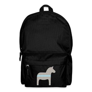 Dala Horse Knitting Pattern Scandinavian Christmas - Backpack - black - Front