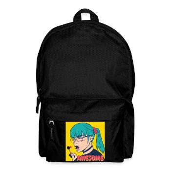 Teal Hair Pop Art Heroine - Backpack - black - Front