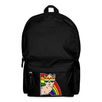 Regenbogen Lgbt Cool Lama Gleichberechtigung Herz - Rucksack - Schwarz - Vorne