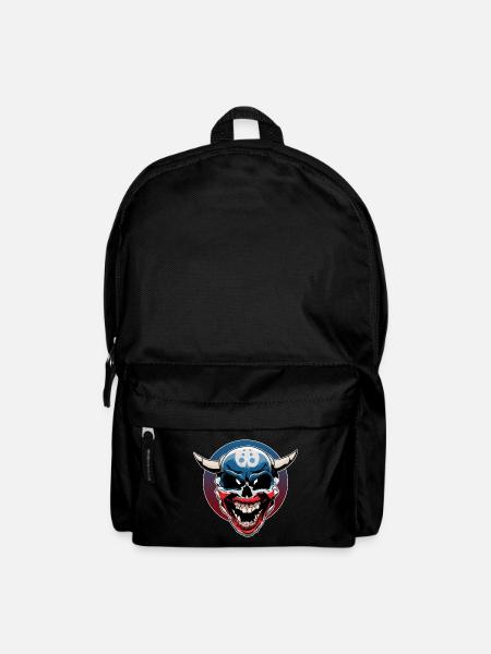 Böser Clownschädel mit dämonischem Lachen - Rucksack - Schwarz