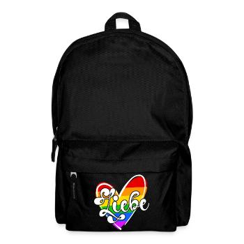 Regenbogen Lgbt Herz Menschenrechte Beziehung - Rucksack - Schwarz - Vorne