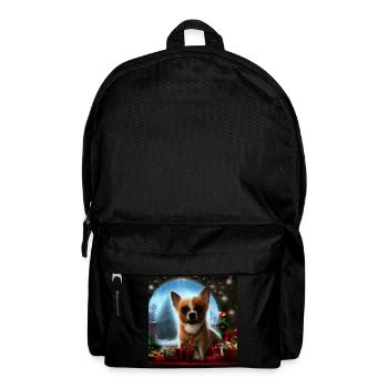 Petit chien parmi les cadeaux de Noël - Sac à dos - noir - Devant