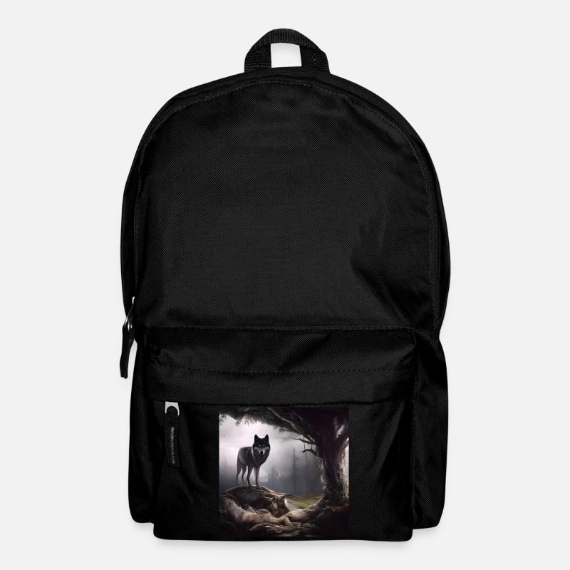 Loup dans la forêt - Sac à dos - noir