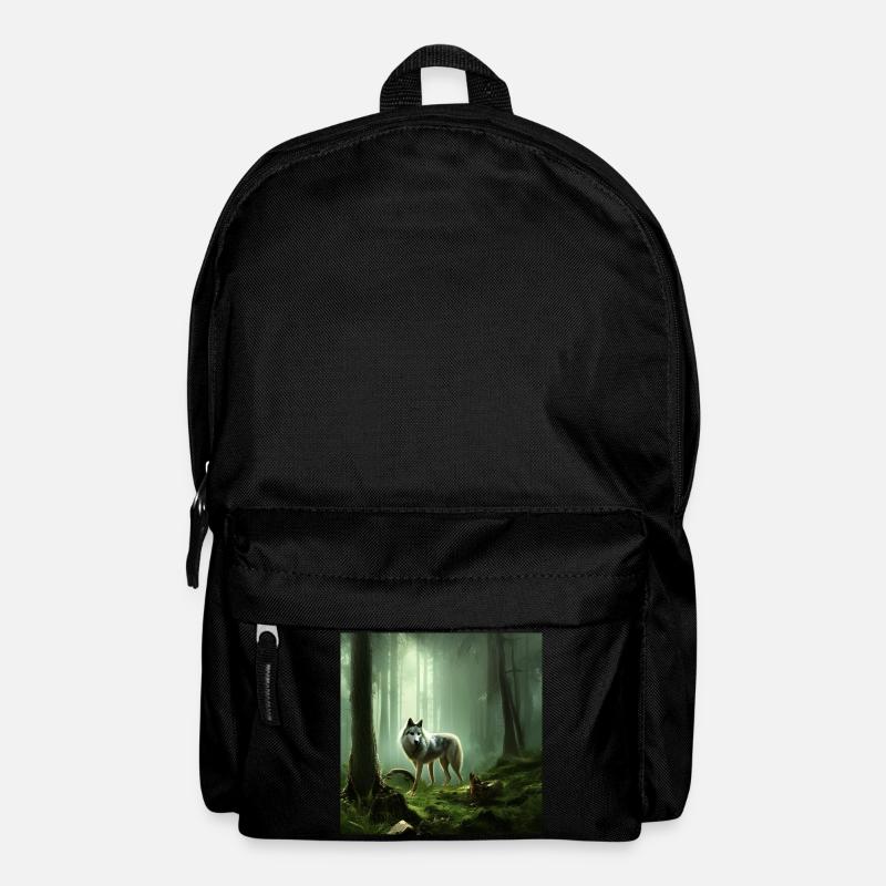 Wolf in the green forest - Backpack - black