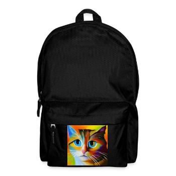 Abstract cat portrait - Backpack - black - Front
