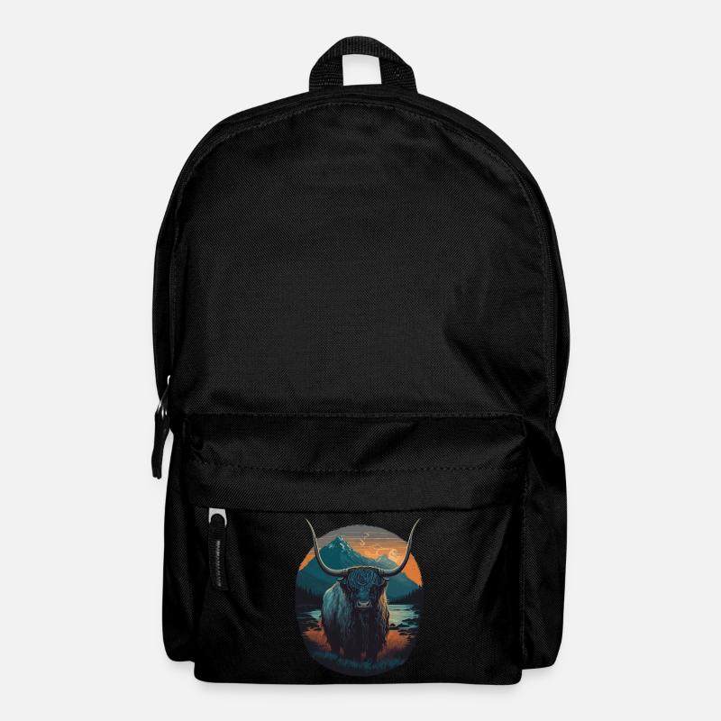 Yak avec d’énormes cornes - Sac à dos - noir