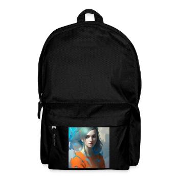 Beautiful woman watercolor painting - Backpack - black - Front
